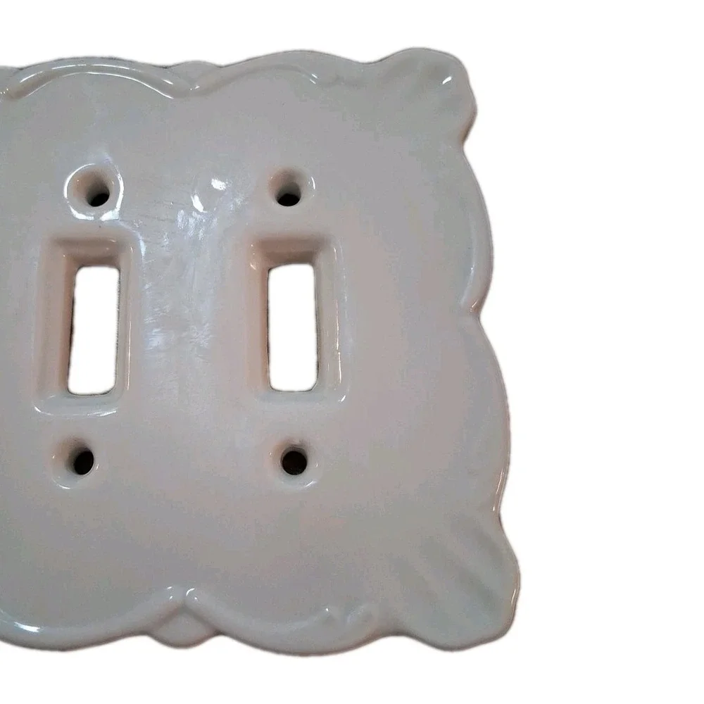 Maryland China 7x5 Porcelain Triple White Light Switch Plate Beveled Edges Japan